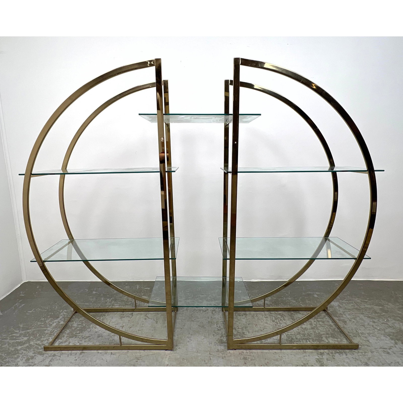 Decorator 2 Part Etagere Shelf Unit. Can be used individual or as Set. DESIGN INSTITUTE OF AMERICA: Decorator 2 Part Etagere Shelf Unit. Can be used individual or as Set. DESIGN INSTITUTE OF AMERICA Style. Dimensions: Height: 78.5 inches, Width: 37.5 inches, Depth: 18 inches. --- - We offer curbside