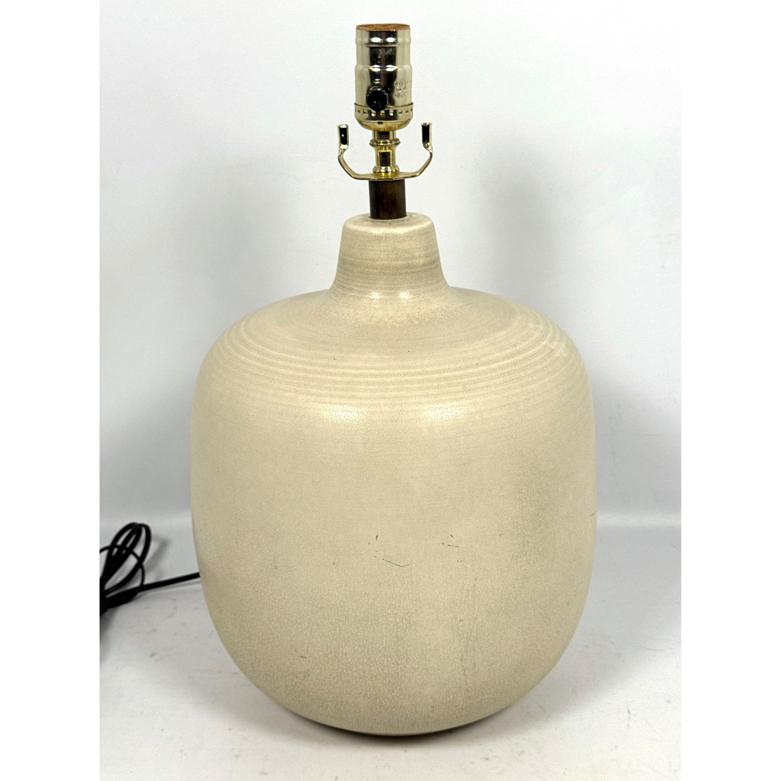 Gunnar and Lotte Bostlund large white ceramic table lamp with clean, rounded profile (1 of 7)