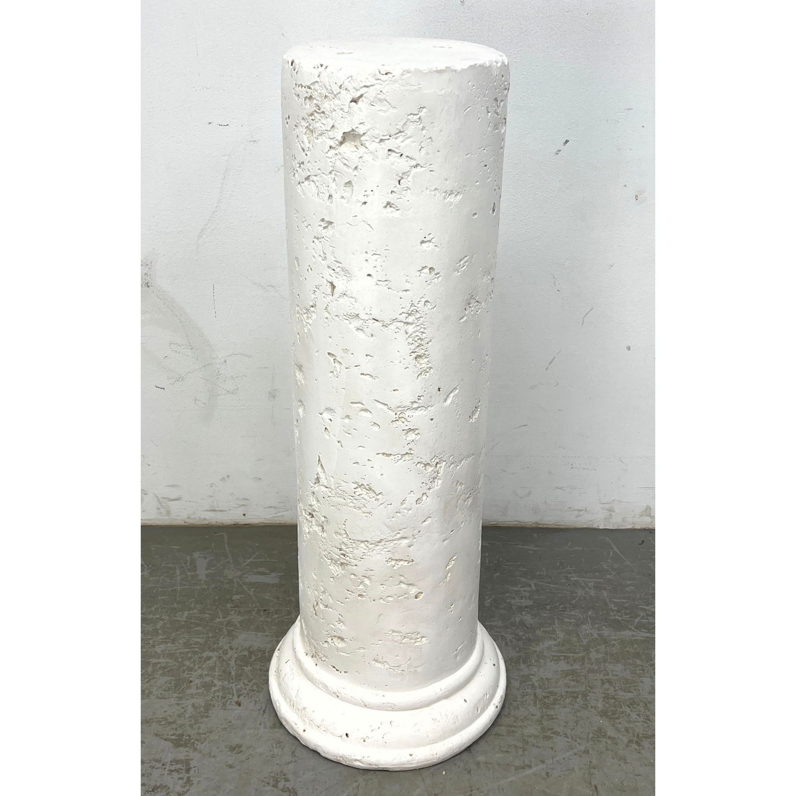 Plaster Display Pedestal with porous finish. Signed Universal Art (1 of 11)