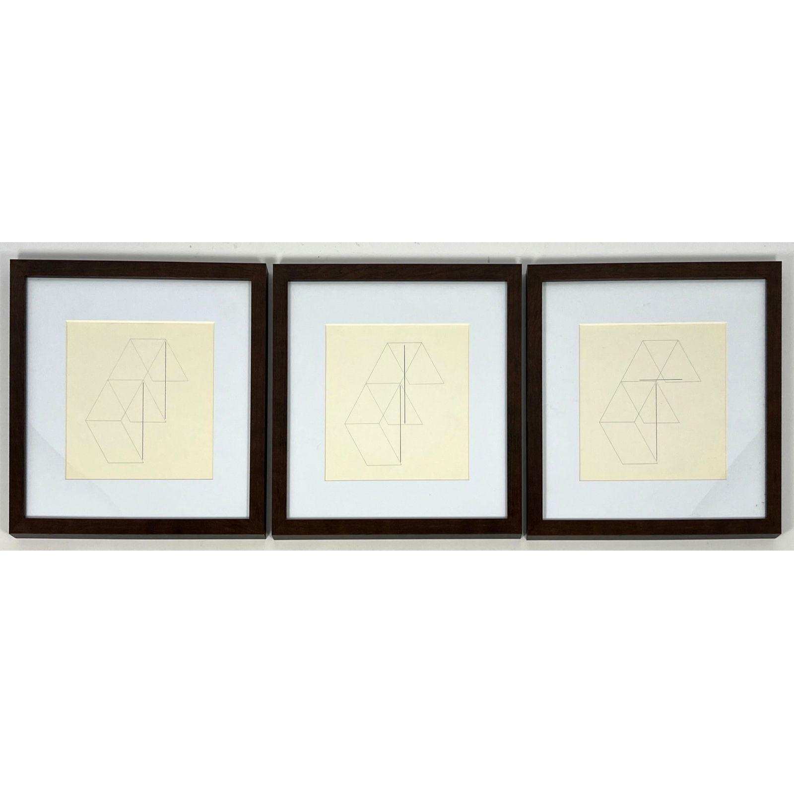 3pcs Fred Sandback offset lithograph Prints. Unmarked. (1 of 11)