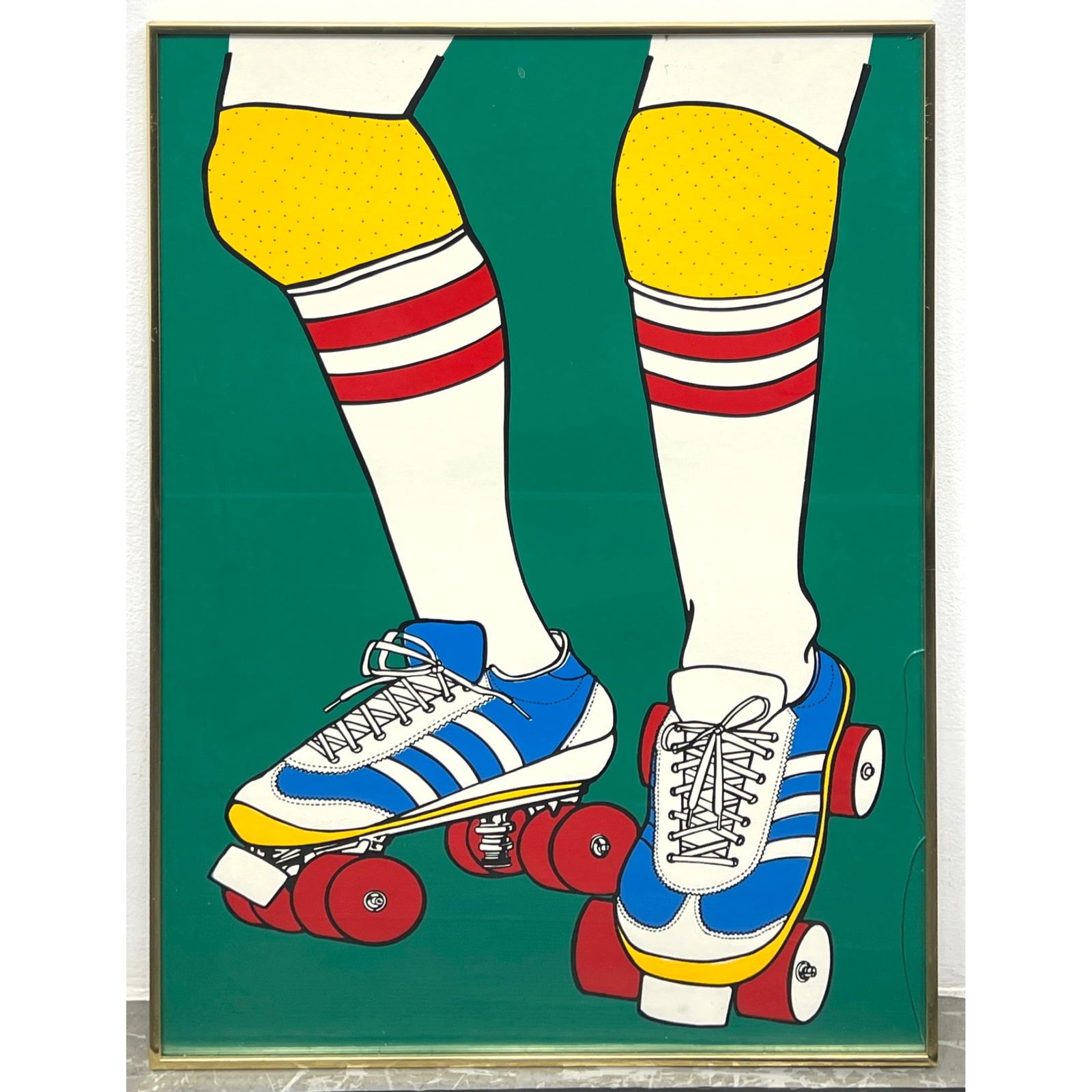 Vintage Framed Pop Art Roller skates Lithograph (1 of 8)