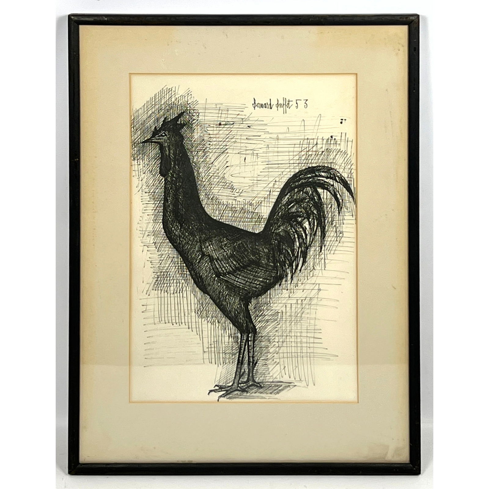 Bernard Buffet Rooster lithograph print. (1 of 8)