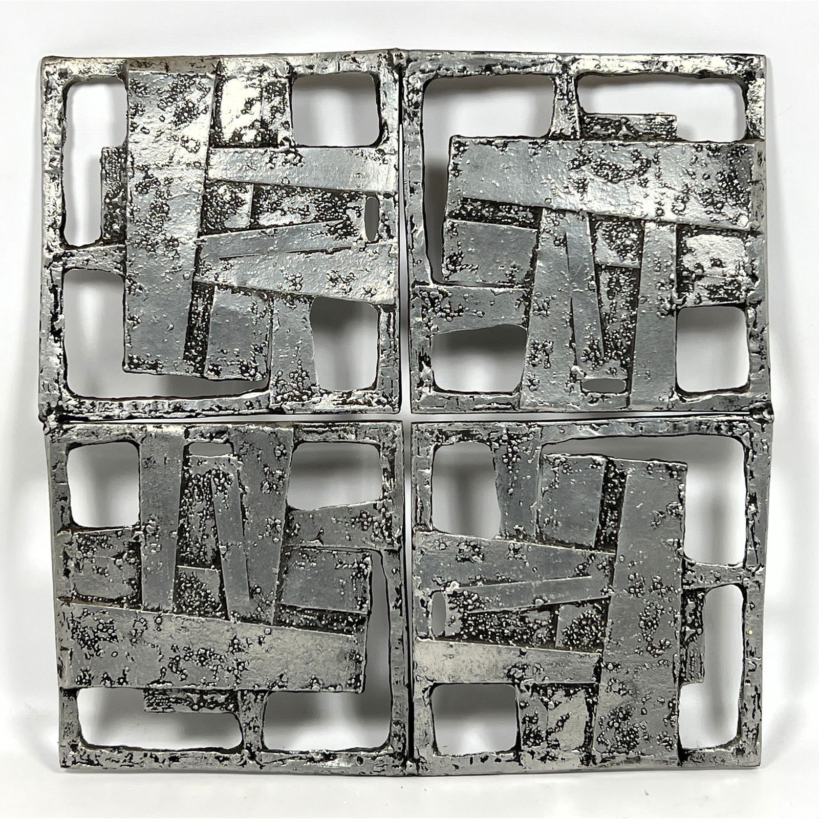 Brutalist Cast Aluminum Wall Plaque Sculpture. (1 of 9)