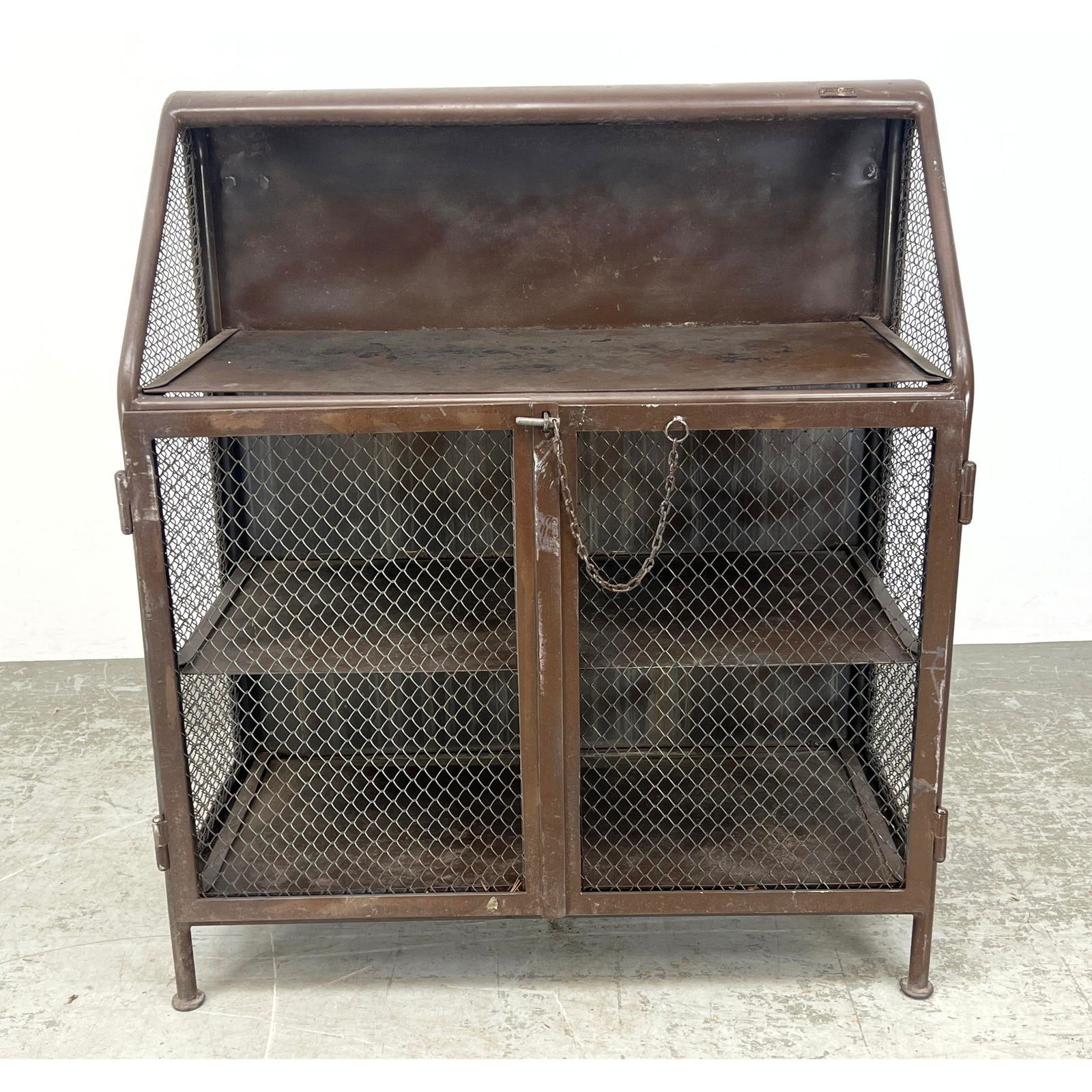 Industrial Style Caged steel Cabinet Bar Work Cabinet. (1 of 14)