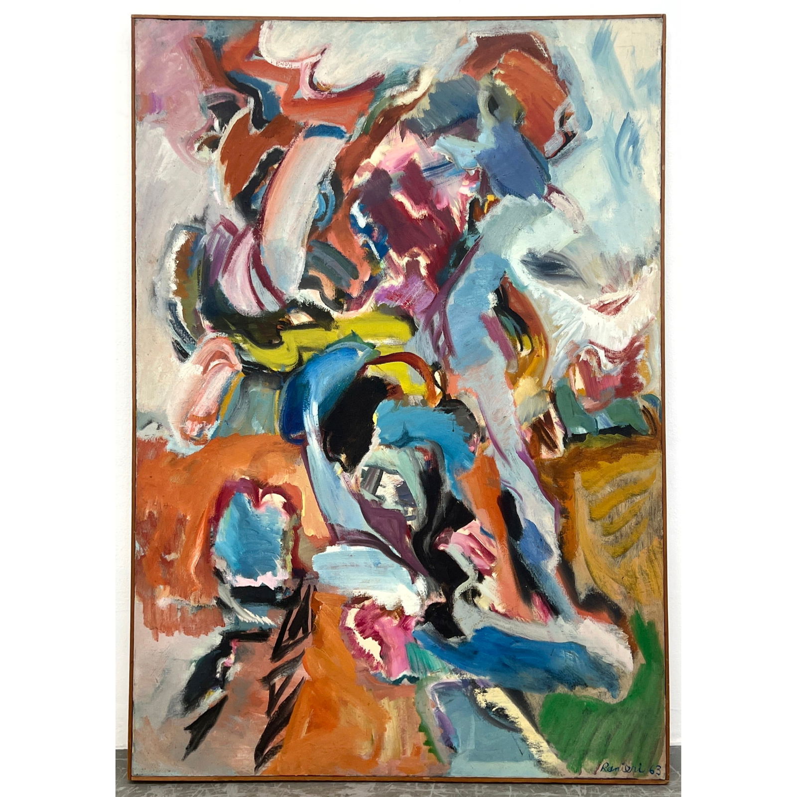 Large Robert Ranieri 63 Modernist Painting on Canvas. Abstract Modern. (1 of 10)
