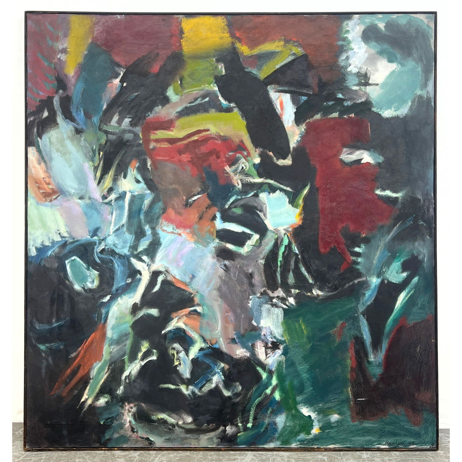 Large Robert Ranieri 62 Modernist Painting on Canvas. Abstract Modern. (1 of 10)