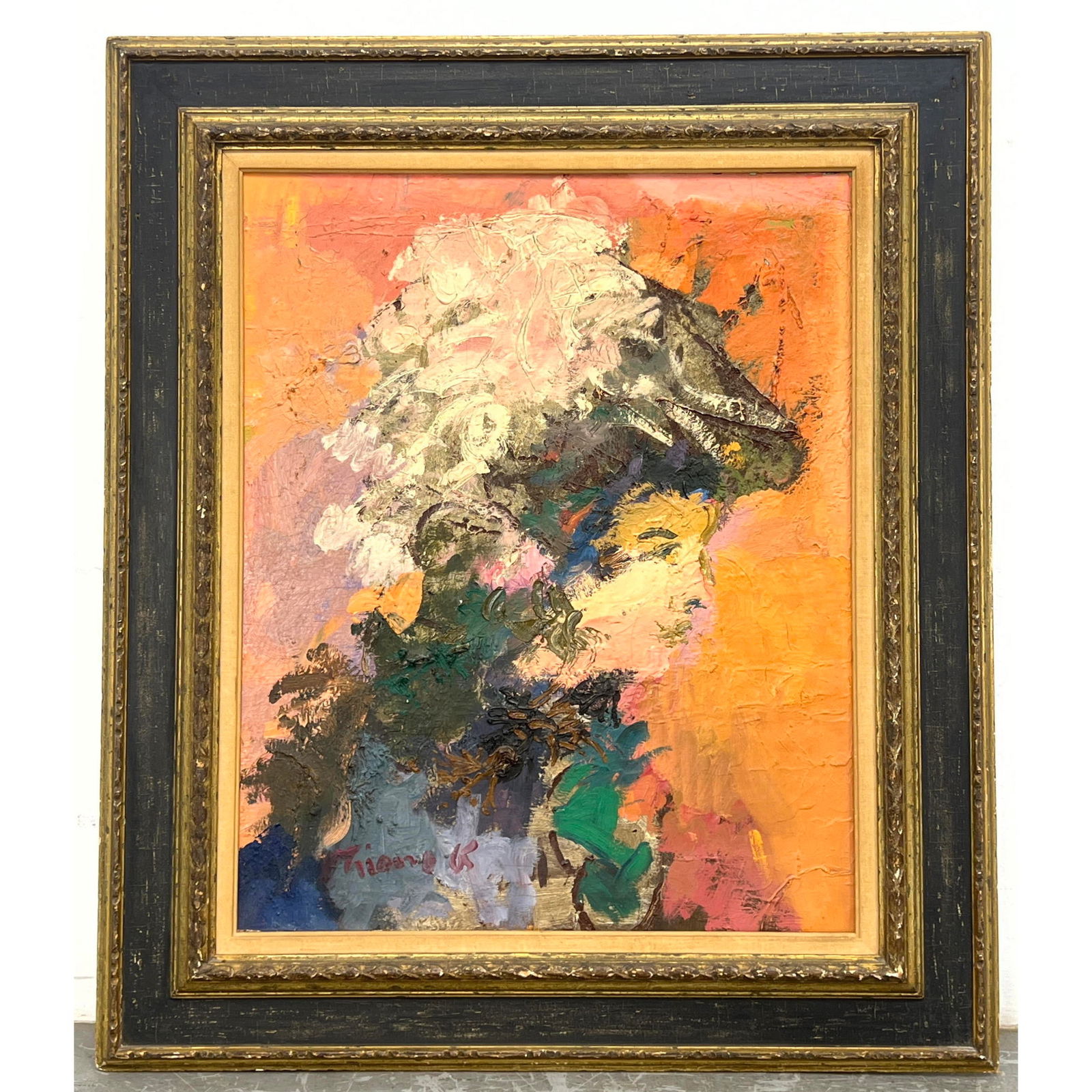 ANTHONY TIANO Impressionist Portrait Painting. Woman wearing Feathered Hat. "Eternal Woman". Colorfu (1 of 11)