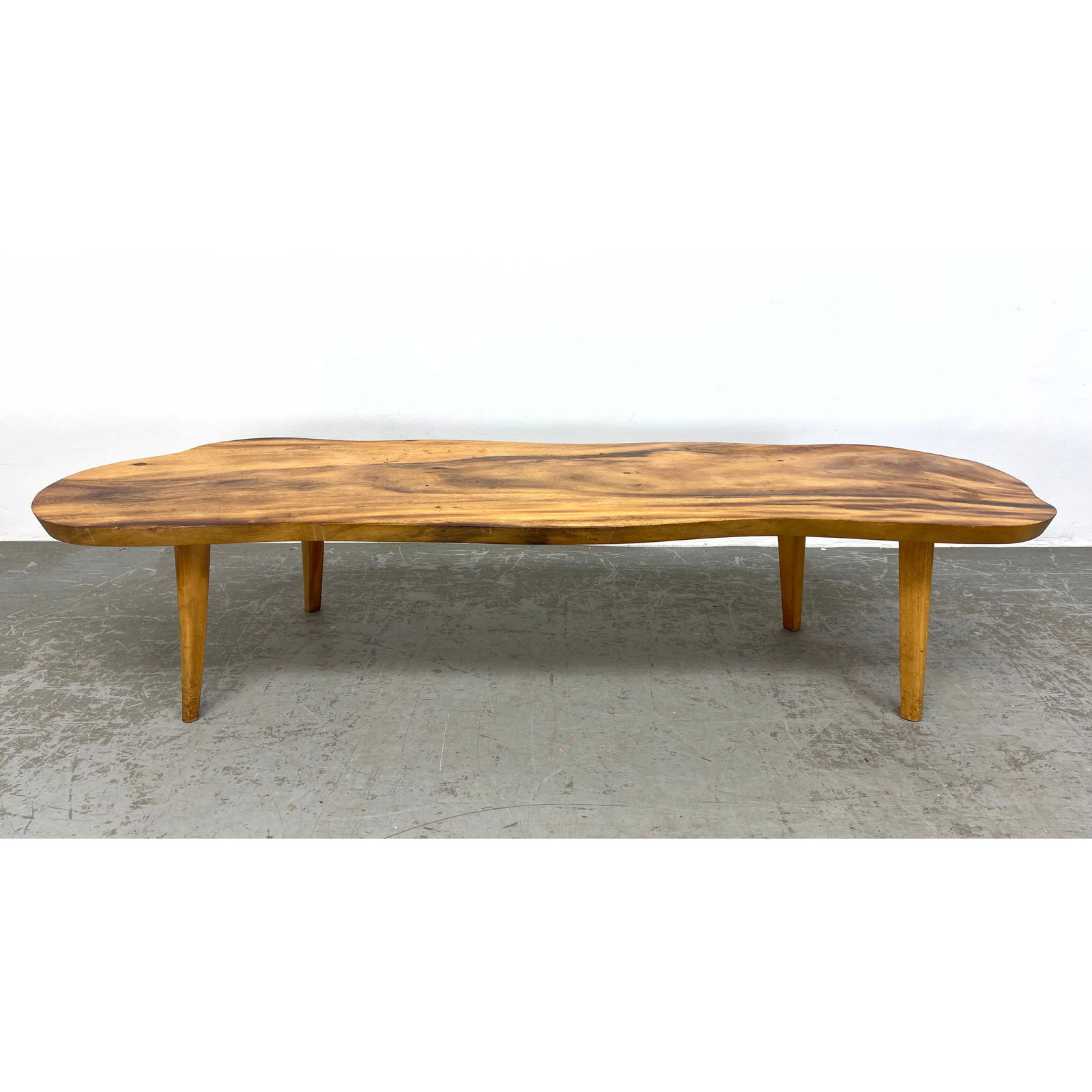 NICK JAMES Attributed Artisan Studio Woodworker Slab Coffee Table.  Natural wood slice Top (1 of 10)