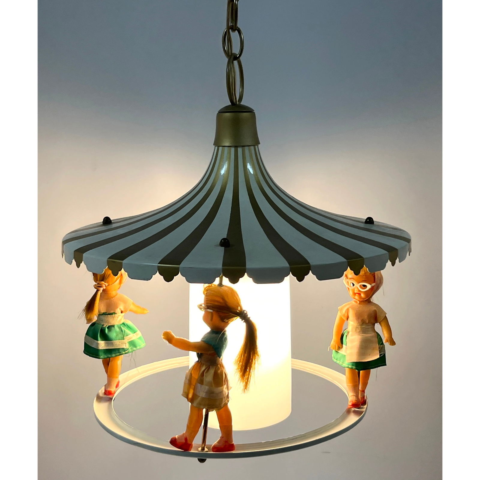 Whimsical Pendant Lamp. 50s Modernist Doll Merry go around. (1 of 10)