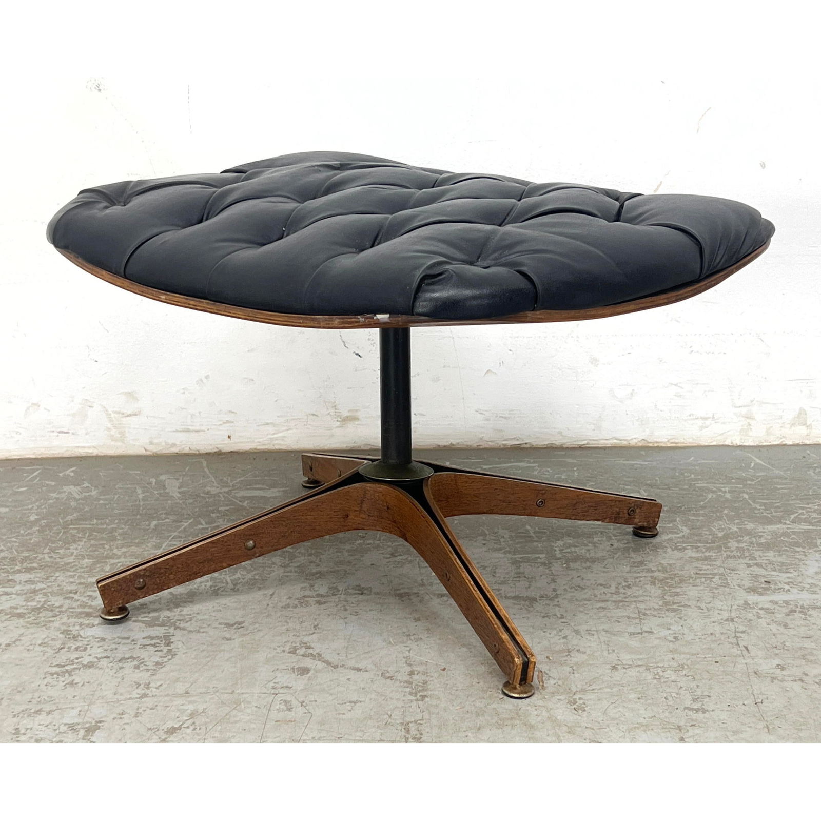 Plycraft ottoman Stool. Labeled.: Plycraft ottoman Stool. Labeled. Dimensions: Height: 16 inches, Width: 24 inches, Depth: 20.5 inches. --- - We offer curbside delivery for most items to NYC, Manhattan, Close Brooklyn, Hoboken about a