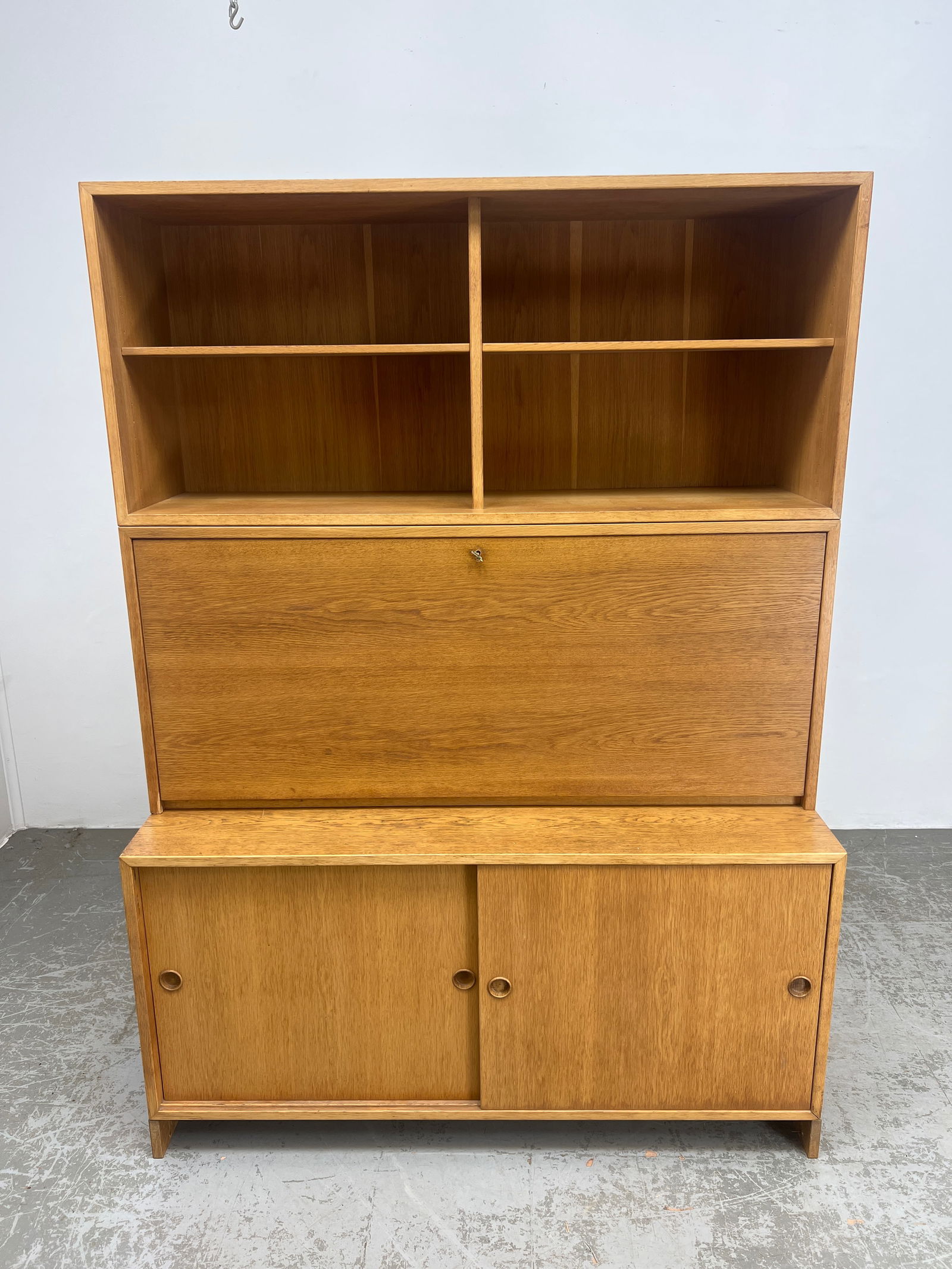 Borge Mogensen for AB Karl Andersson and Soner. 3 Part Cabinet Shelf Unit with Sliding doors and dro (1 of 18)