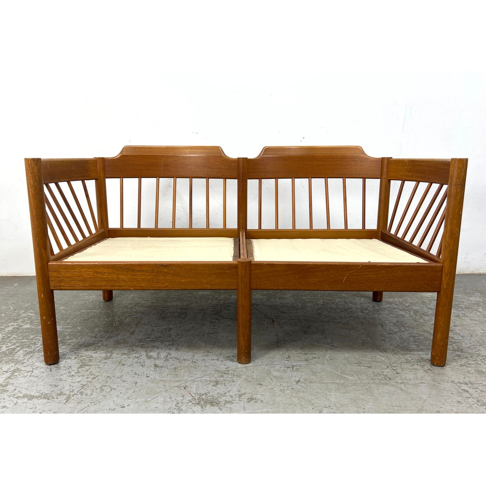 Jorgen Baermark Danish Modern Teak Spindle Back Settee Sofa by FDB Denmark (1 of 13)