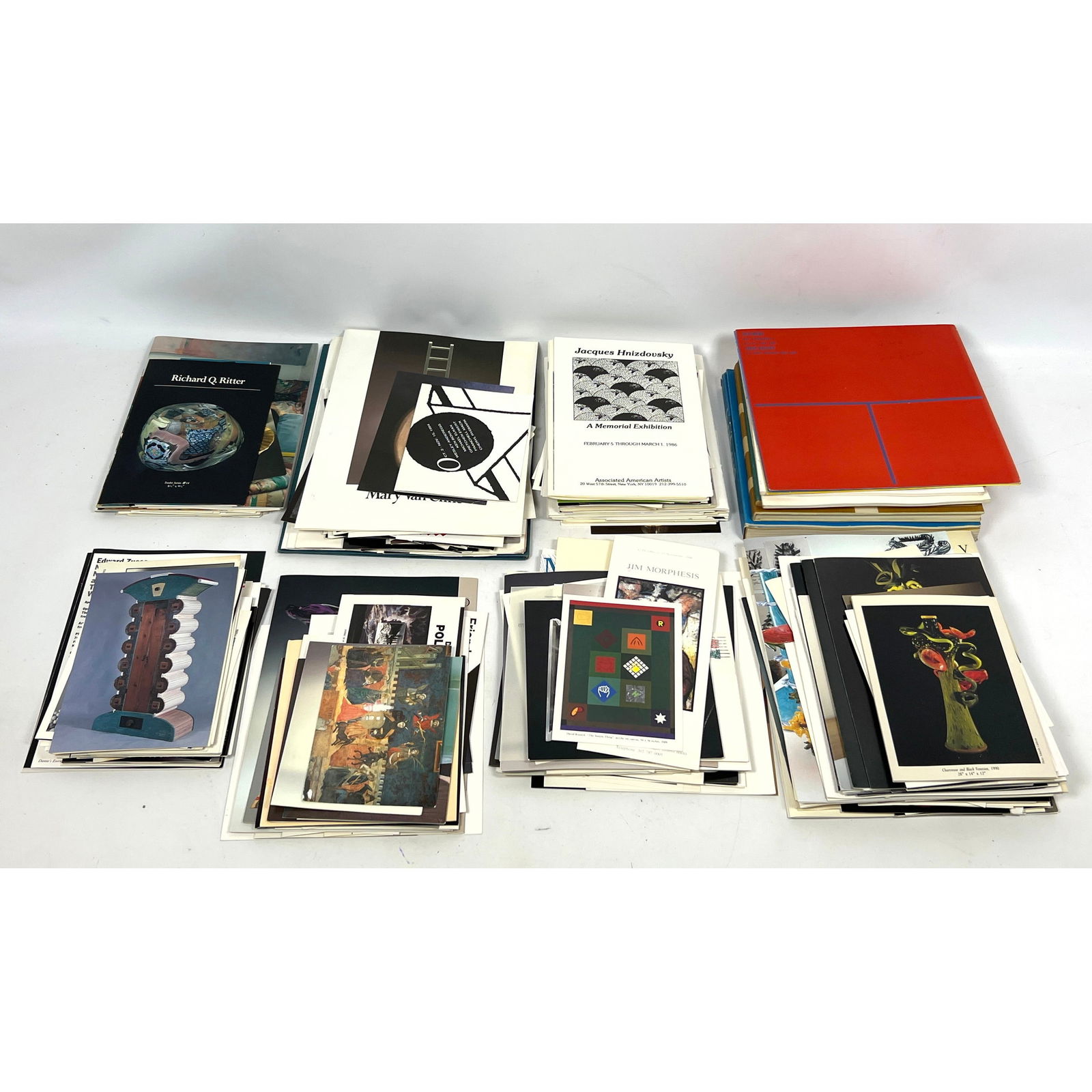 Large Lot. Art Pamphlet, Cards, Advertisements. Ephemera Lot. Paul Stankard,Toots Zynsky, Bauhaus, S: Large Lot. Art Pamphlet, Cards, Advertisements. Ephemera Lot. Paul Stankard,Toots Zynsky, Bauhaus, Snyderman Gallery, Tom Judd, Ritter,Chihooly, Dimensions: Height: 8.25 inches, Width: 8.25 inches. --