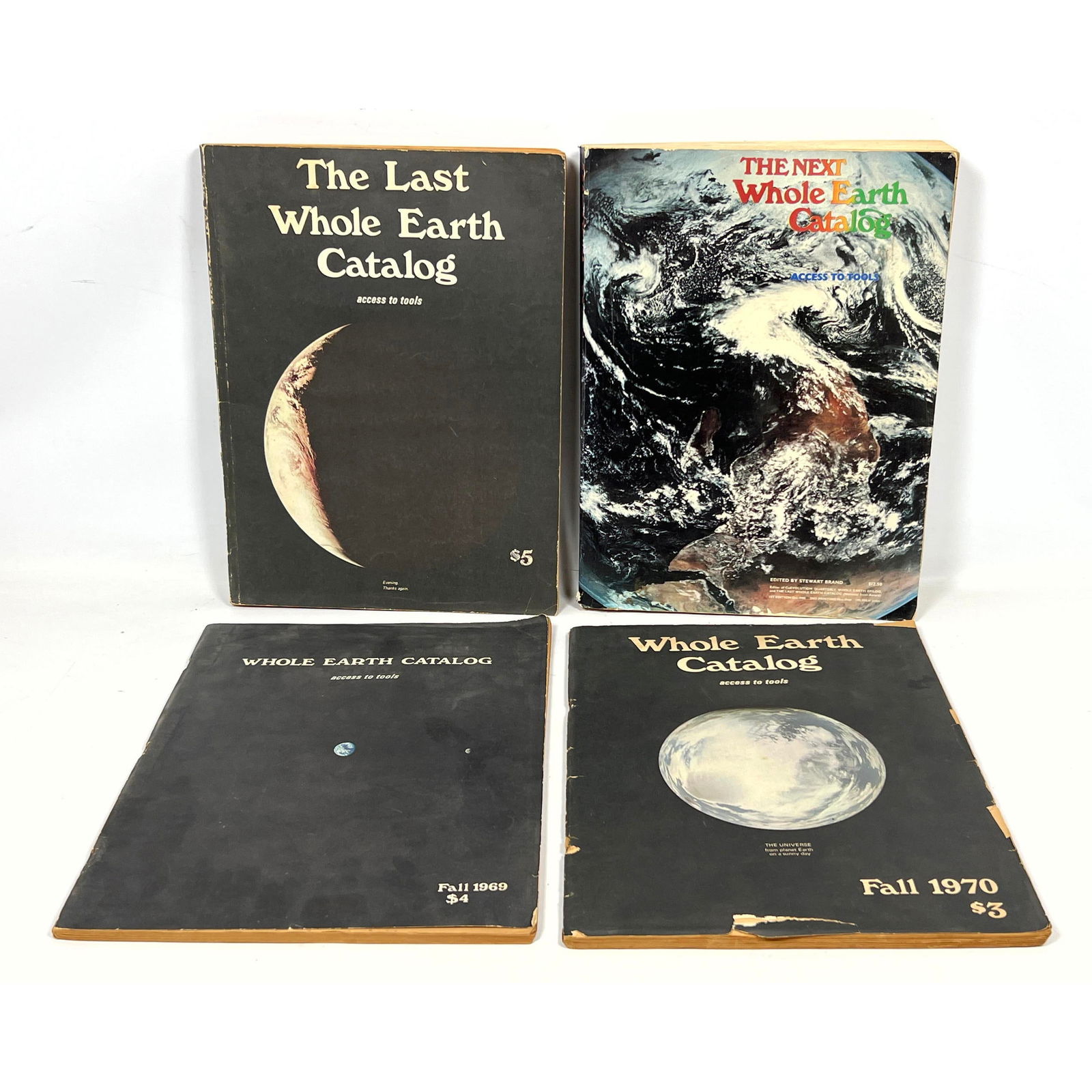4pc Whole Earth Catalogs. Fall 70, Fall 69, 1980, 1971. (1 of 18)