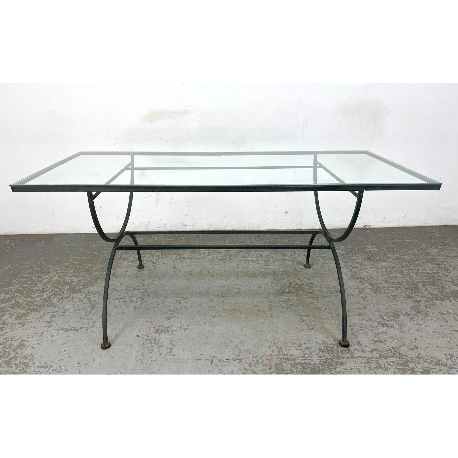 Vintage Salterini Iron Glass Top Dining Table with Arched base. . (1 of 11)
