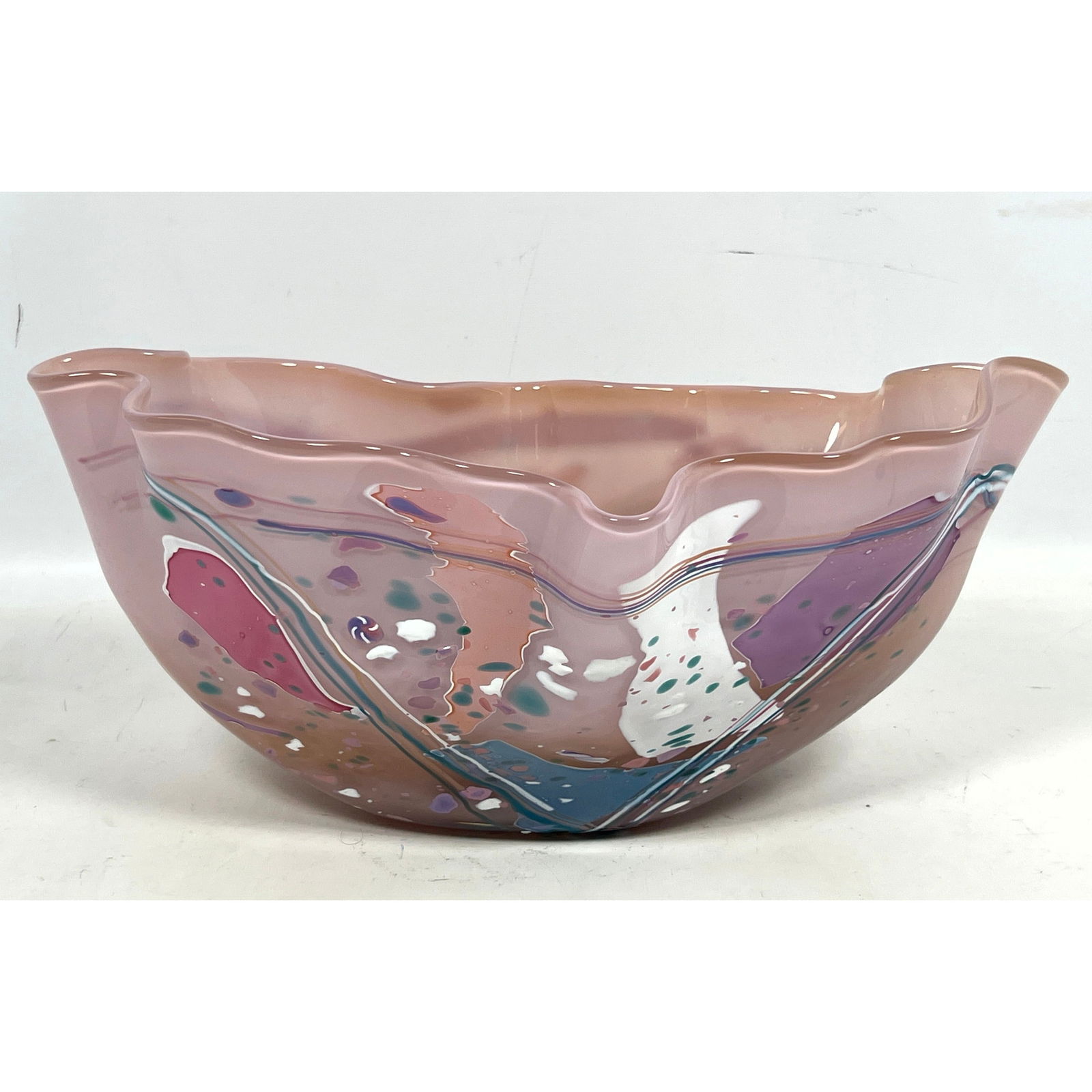 STEPHEN RICH NELSON American Studio Art Glass Bowl. Signed (1 of 9)