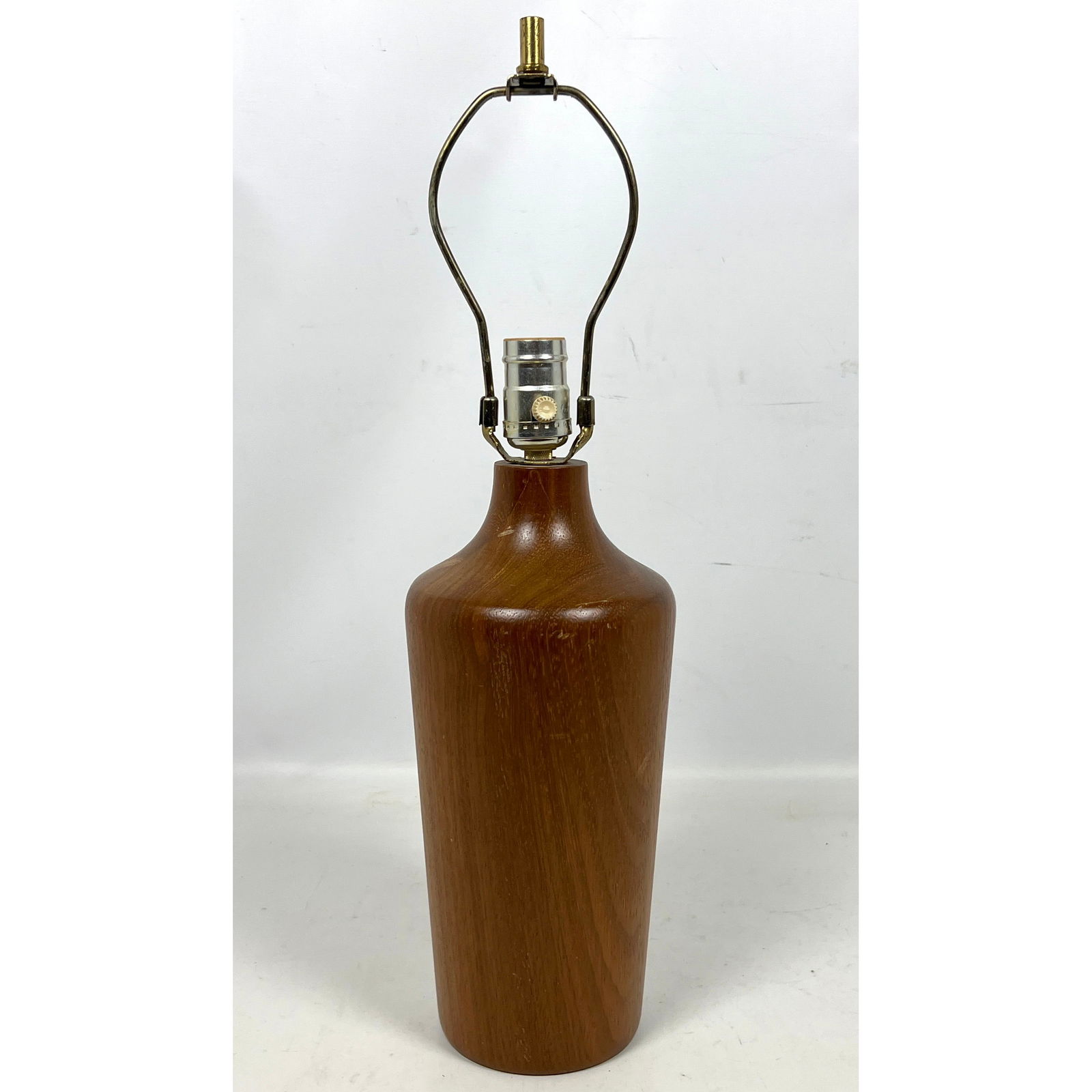 Danish Modern Turned Teak Wood Table Lamp. Solid wood. (1 of 12)