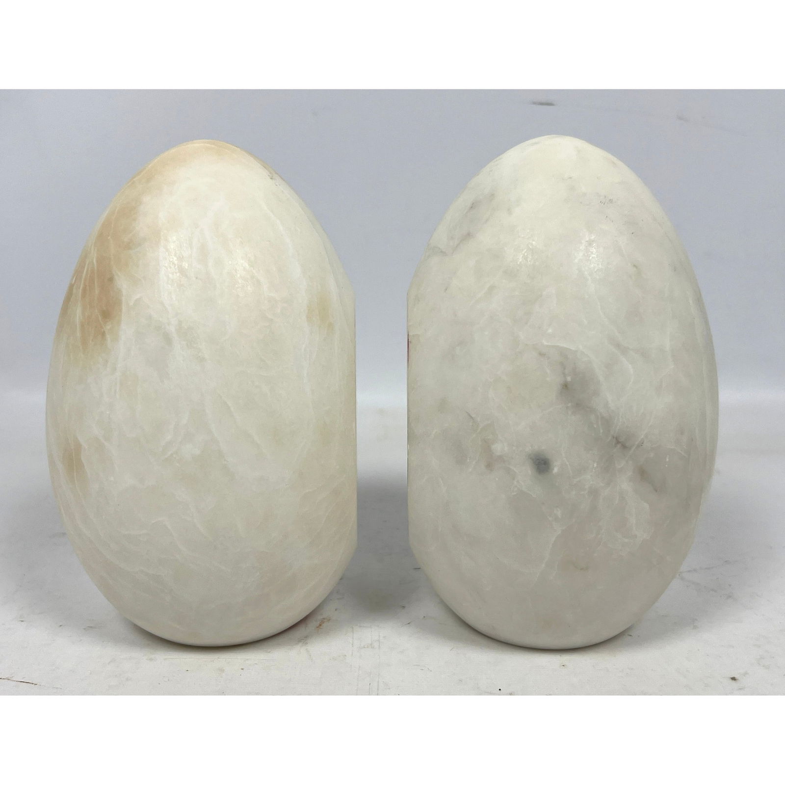 Pr Alabaster Egg Form MCM Bookends. (1 of 8)
