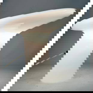 Gino Vistosi White Glass Table Lamp. Murano Made in Italy Label.: Gino Vistosi White Glass Table Lamp. Murano Made in Italy Label. Dimensions: Height: 10.25 inches, Width: 9 inches, Depth: 14 inches. --- - We offer curbside delivery for most items to NYC, Manhattan,