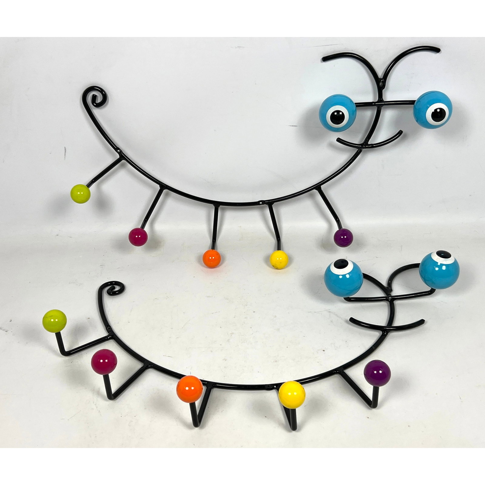 2 Atomic Wall Mount Coat/Hat Racks Painted Wood and Metal (1 of 11)