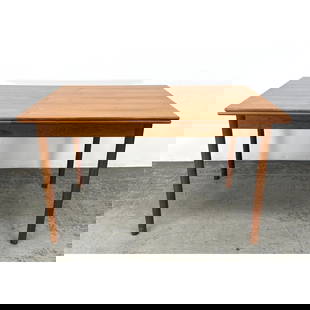 Danish Modern Denmark Teak Draw Leaf Extension Dining Table. Refractory style.: Danish Modern Denmark Teak Draw Leaf Extension Dining Table. Refractory style. . Includes: 2 - 20.5 inch leaves Dimensions: Height: 29 inches, Width: 49.25 inches, Depth: 33.5 inches. --- - We offer c