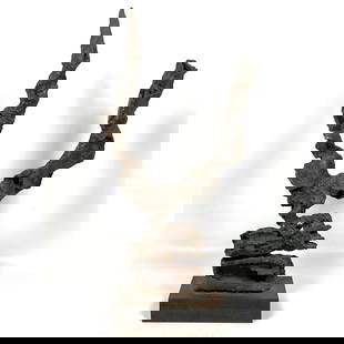 Mid Century Modern Abstract Modern Solid Steel Sculpture.: Mid Century Modern Abstract Modern Solid Steel Sculpture. Dimensions: Height: 22 inches, Width: 11 inches, Depth: 6 inches. --- US Packing and Shipping charge: In house shipping available. Will be cal