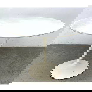 EERO SAARINEN Tulip Dining Table. White Laminate Top.: EERO SAARINEN Tulip Dining Table. White Laminate Top. Dimensions: Height: 29 inches, Width: 42 inches, Depth: 42 inches. --- - We offer curbside delivery for most items to NYC, Manhattan, Close Brookl