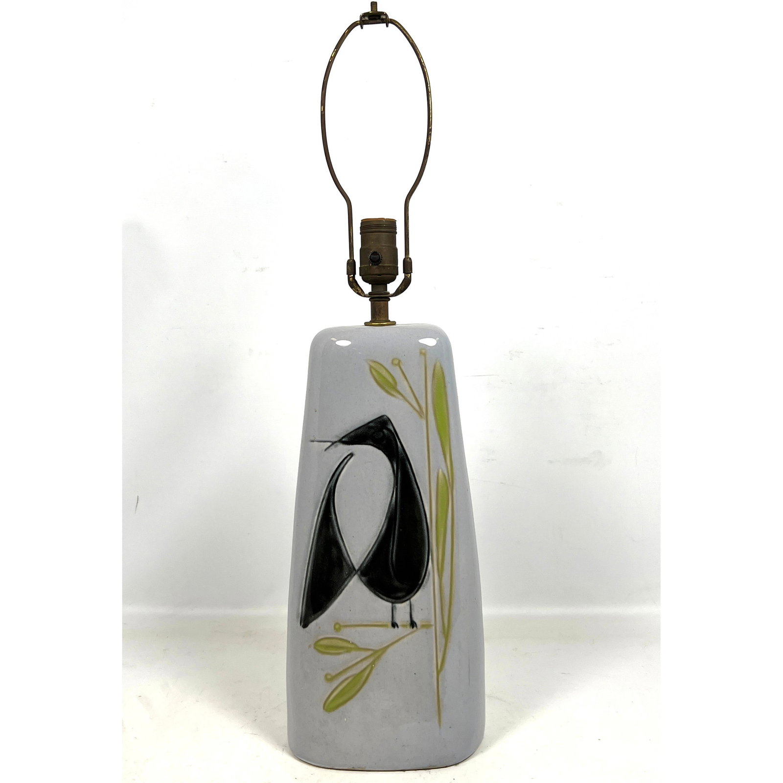 Mid Century Modern Pottery Table Lamp. Stylized birds. MARIANNA Von ALLESCH style. (1 of 10)