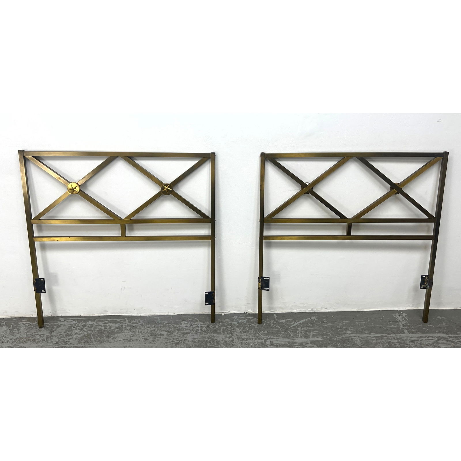 Pair Parzinger style Brass Headboard Beds. (1 of 11)