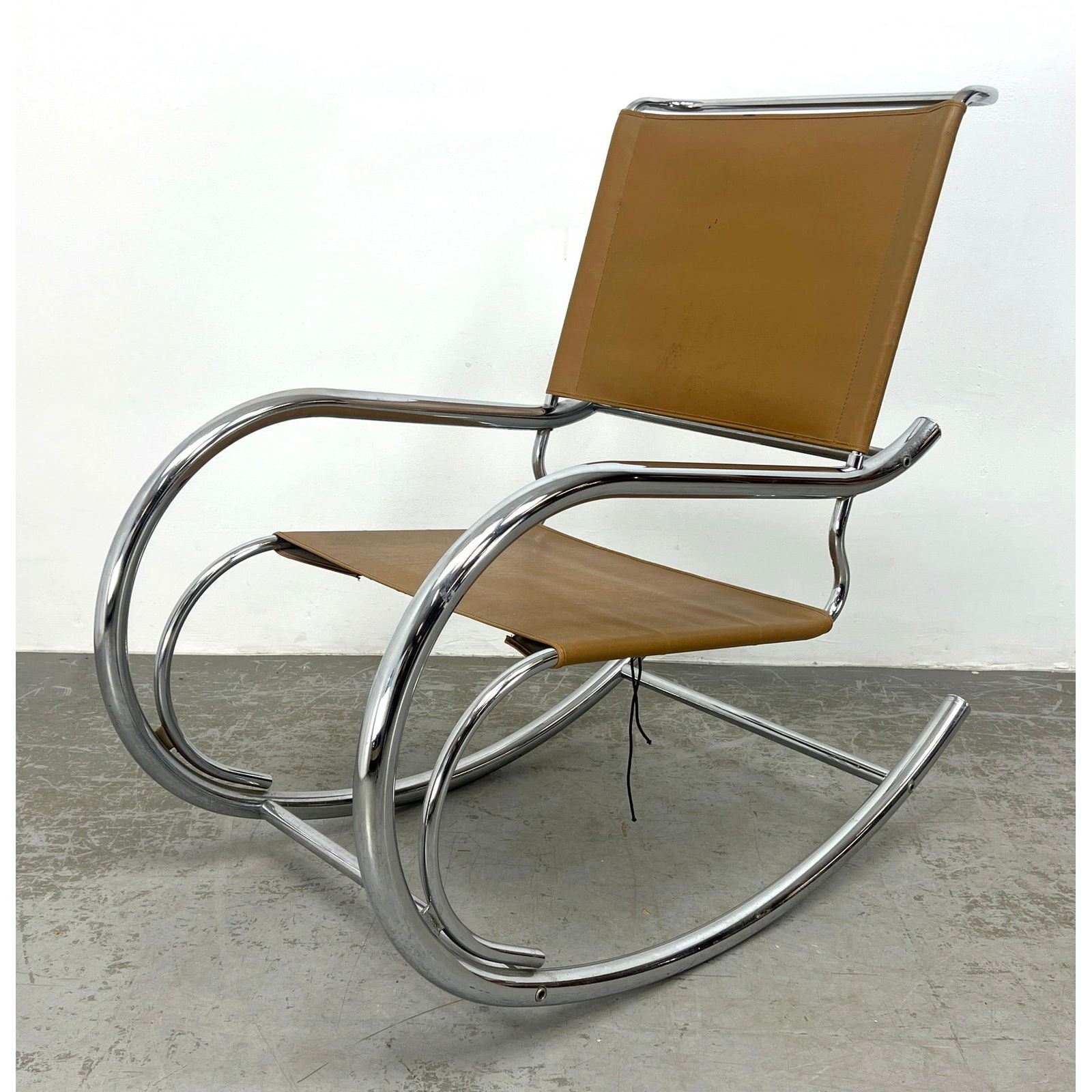 Mies Van Der Rohe Style Bauhaus Chrome Rocking Chair. (1 of 13)