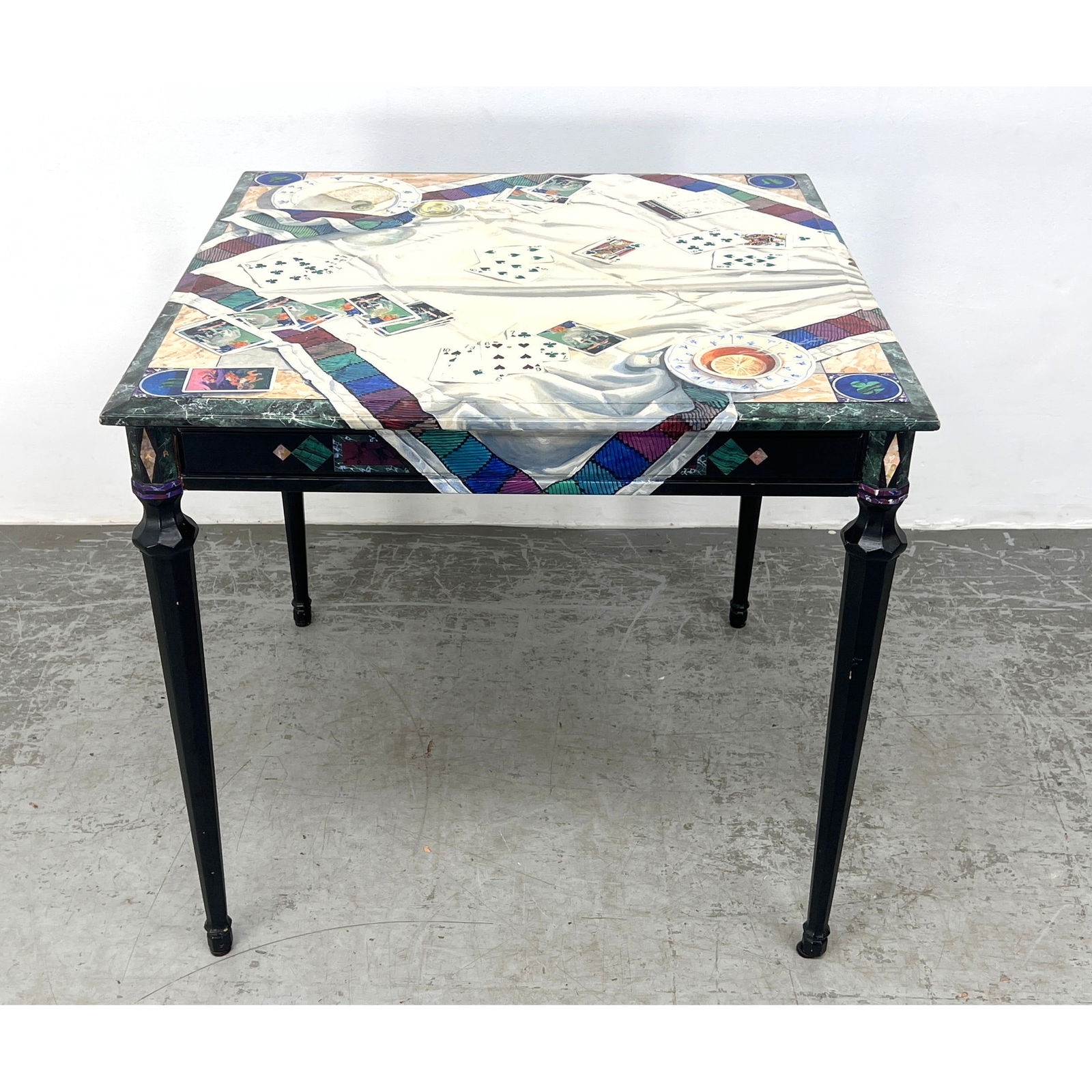 Heritage Mid Century Trompe L'Oeil Hand Painted Game Dinette Table Fornasetti Style (1 of 10)