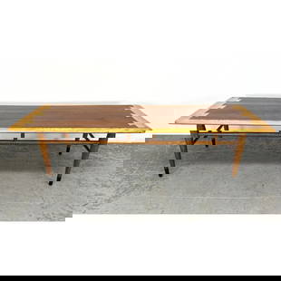 LANE American Modern Walnut Coffee Table. Banded Oak with Dovetail Details. Andre Bus. Marked.: LANE American Modern Walnut Coffee Table. Banded Oak with Dovetail Details. Andre Bus. Marked. Dimensions: Height: 14 inches, Width: 54 inches, Depth: 18.5 inches. --- - We offer curbside delivery for