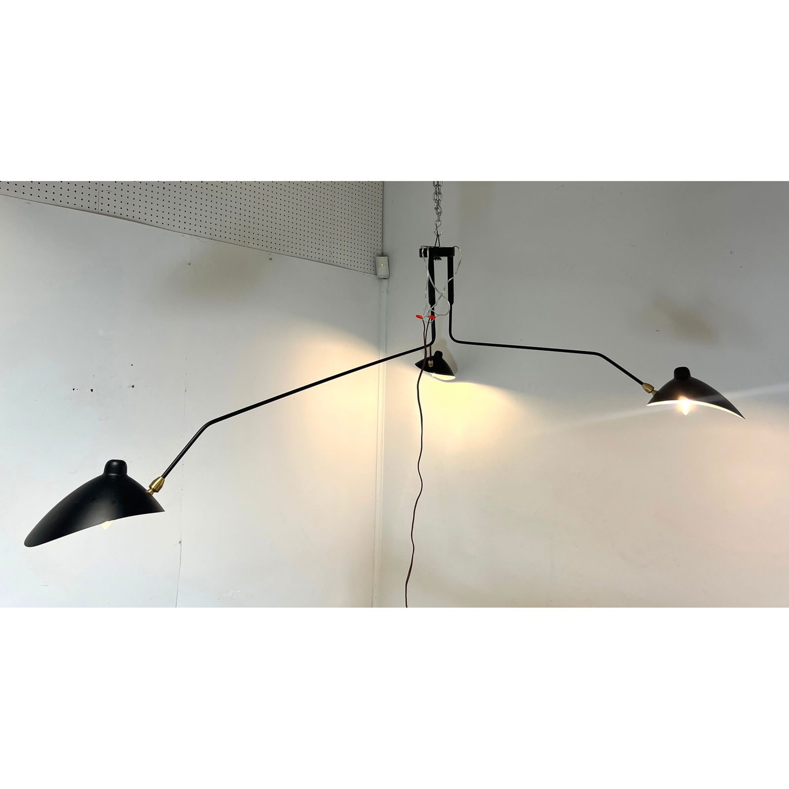 After Serge Mouille Ceiling Mount Chandelier. Unmarked. (1 of 7)