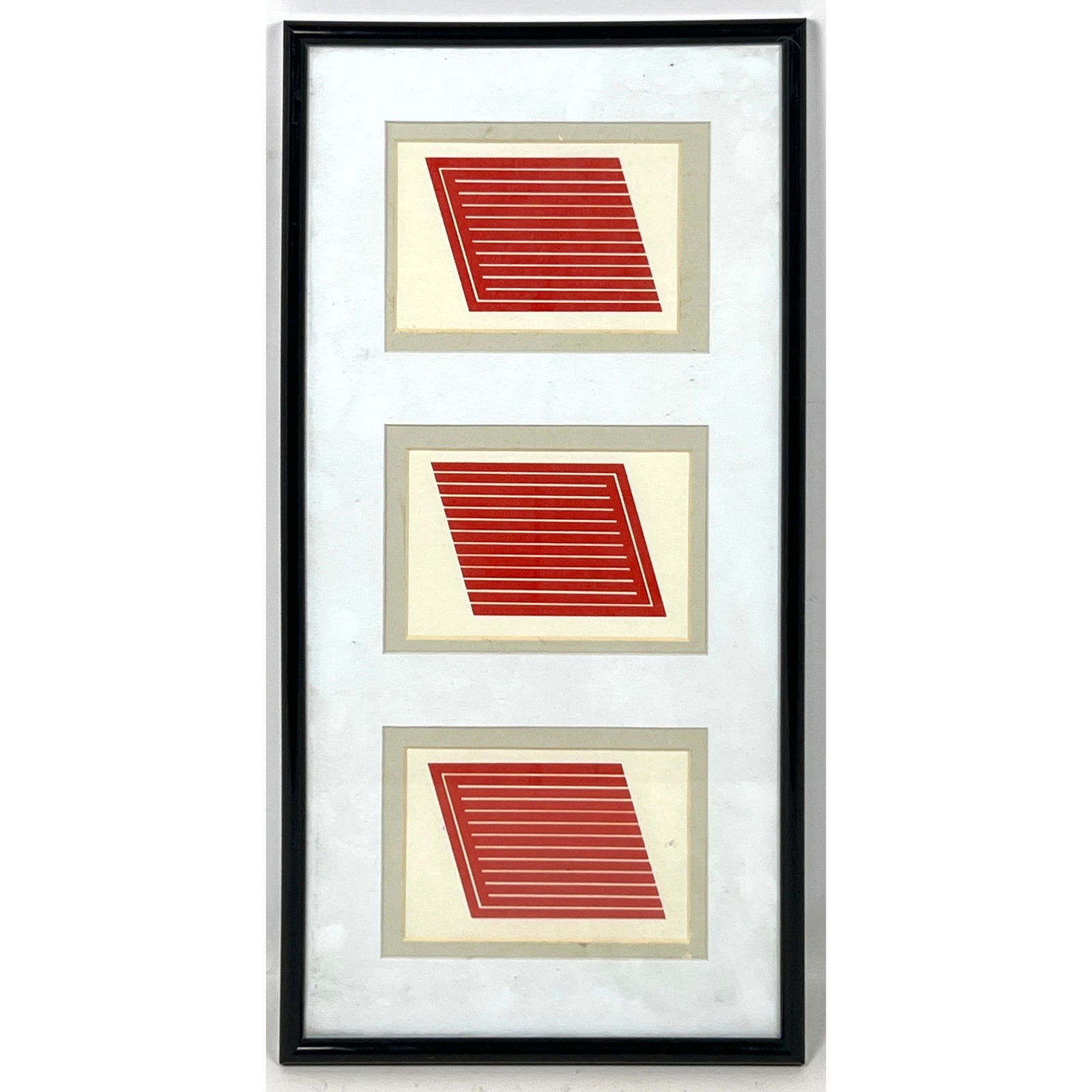 Donald Judd 3 piece prints in frame. Marked on back (1 of 9)