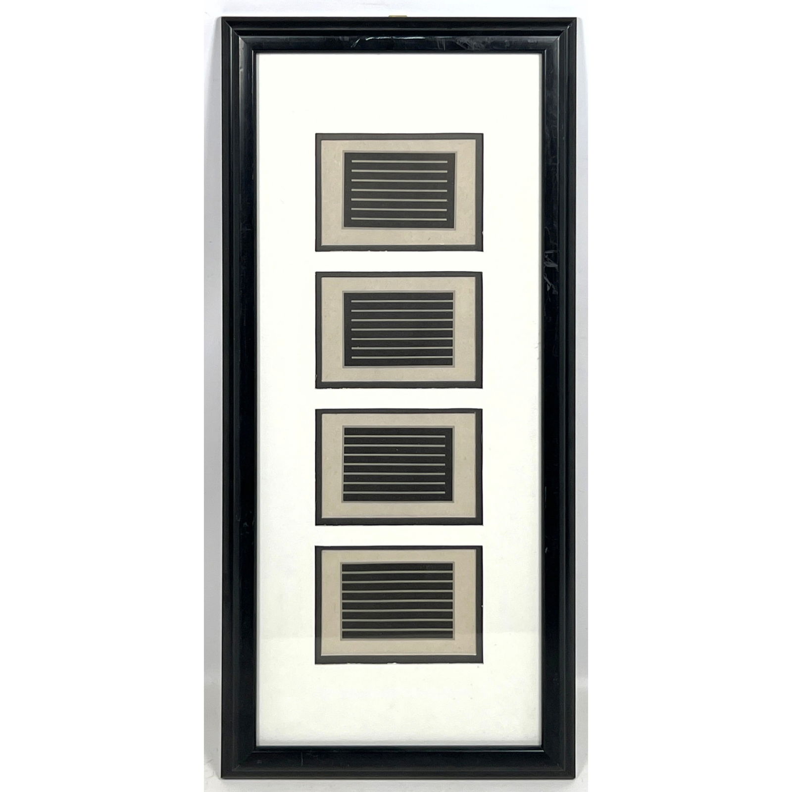 DONALD JUDD The Last Editions 1994 4 piece miniature prints on Vellum: DONALD JUDD The Last Editions 1994 4 piece miniature prints on Vellum Dimensions: Frame Height: 23 inches, Frame Width: 10.5 inches. - Image Size: Image Height: 3.5 inches, Image Width: 5 inches. ---