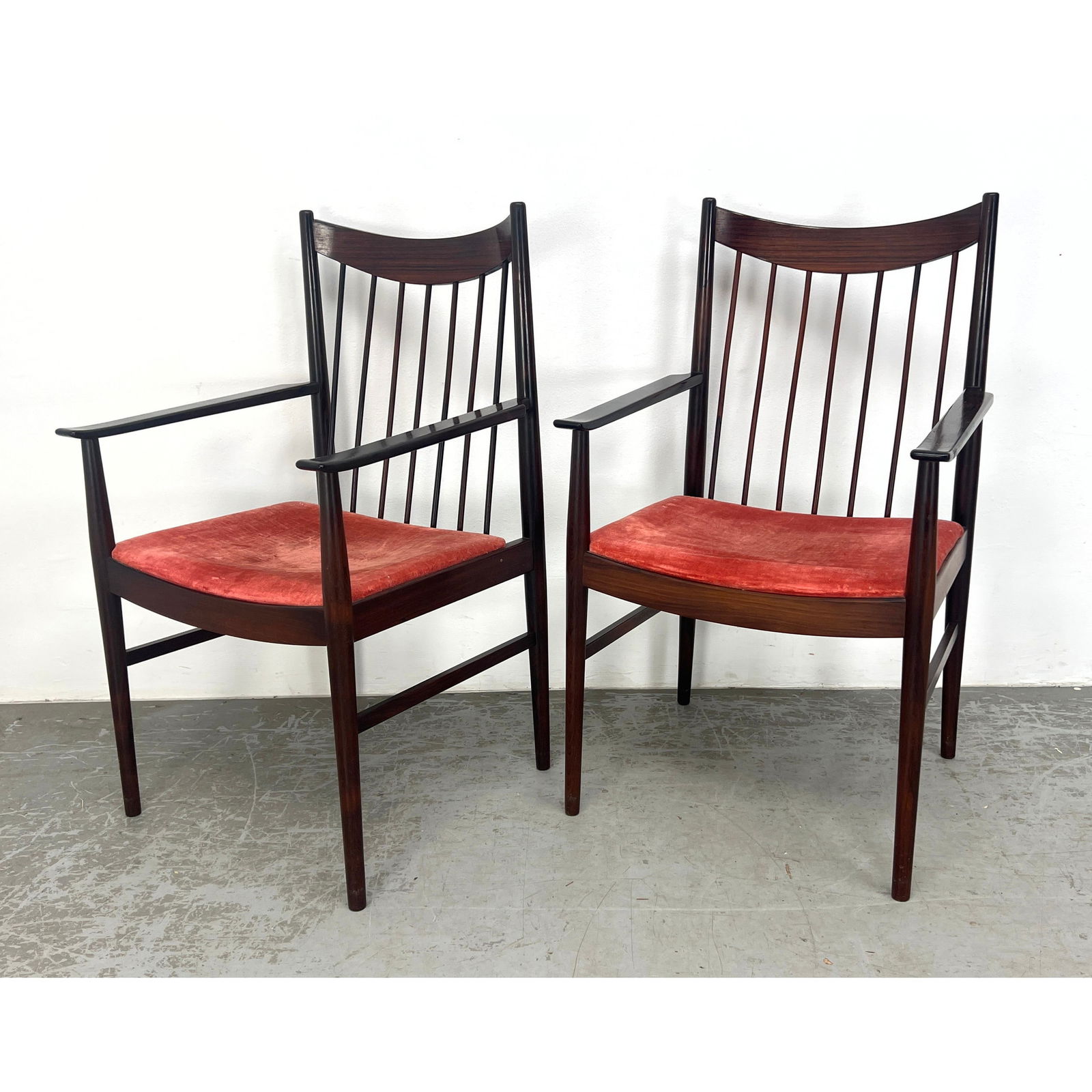 Pair Arne Vodder High Back Chairs. Sibast Furniture.: Pair Arne Vodder High Back Chairs. Sibast Furniture. Dimensions: Height: 37 inches, Width: 22 inches, Depth: 21.25 inches. - Seat Height: 18.5 inches --- - We offer curbside delivery for most items to