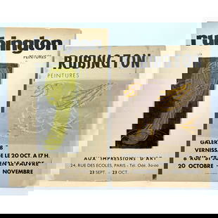 2pc RUBINGTON Peintures Exhibition Posters. Painting Exhibitions. Paris: 2pc RUBINGTON Peintures Exhibition Posters. Painting Exhibitions. Paris Dimensions: Height: 24.5 inches, Width: 15.5 inches. --- US Packing and Shipping charge: In house shipping available. Will be ca