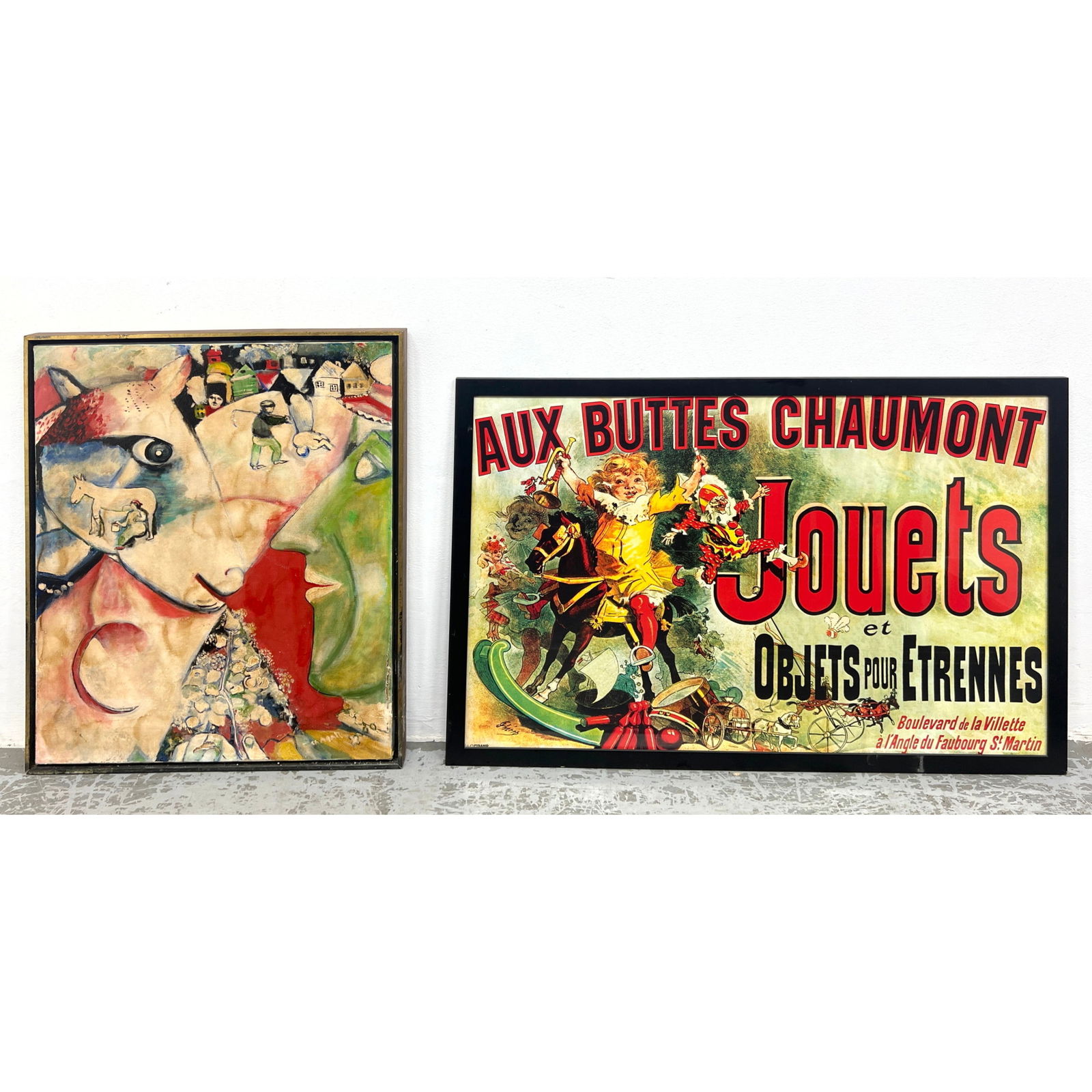 2pc Repro Art. 1) After Marc Chagall. 2) After French Advertising Poster. (1 of 15)