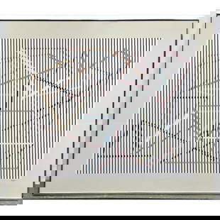 YAACOV AGAM Serigraph. Modernist OP ART Abstract Print. Pencil Signed. 22/250. Framed: YAACOV AGAM Serigraph. Modernist OP ART Abstract Print. Pencil Signed. 22/250. Framed Dimensions: Height: 30.25 inches, Width: 35 inches. --- - We offer curbside delivery for most items to NYC, Manhat