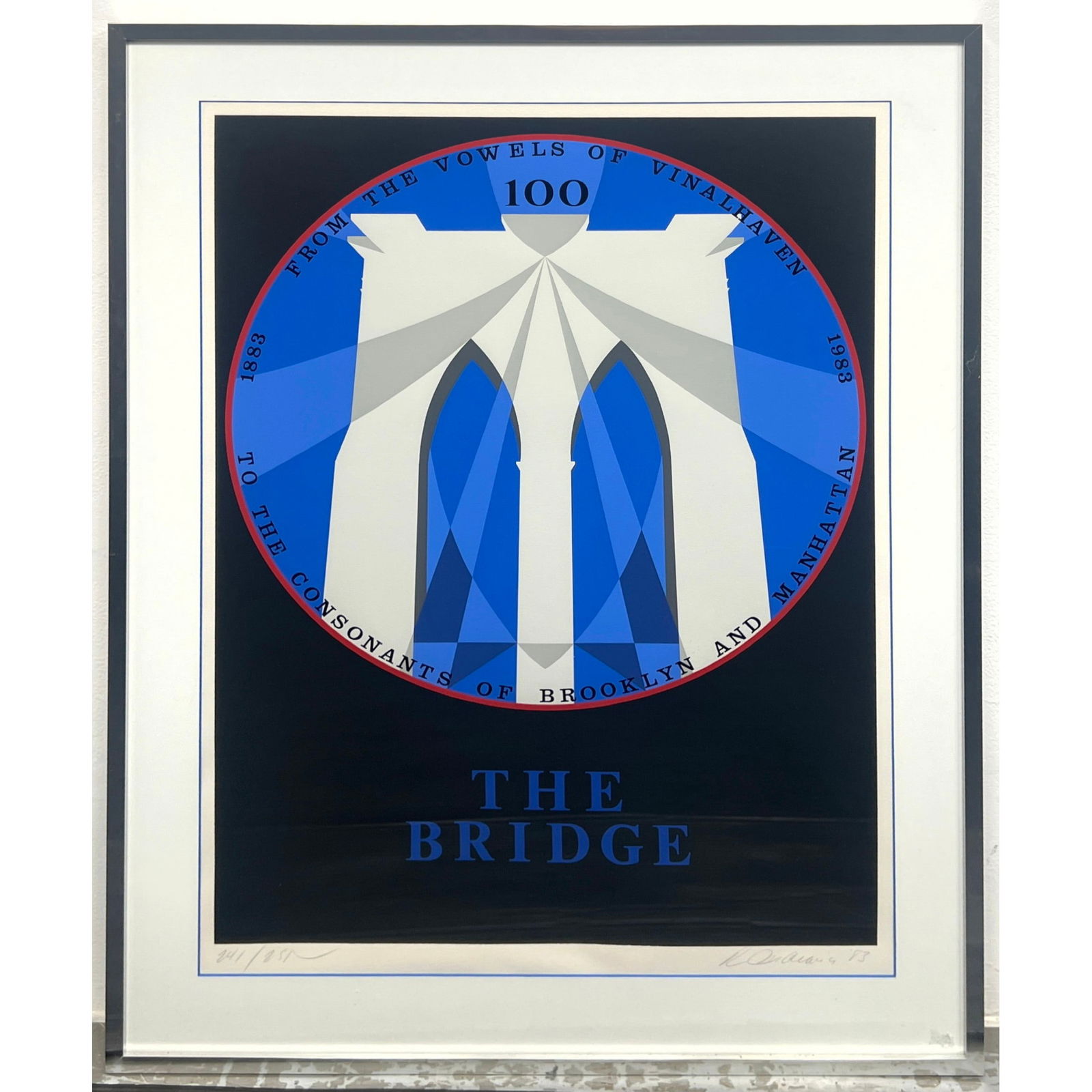 Robert Indiana "The Bridge" The Brooklyn Bridge 1983 Signed and numbered 241/250. Screen Print. Prin (1 of 11)