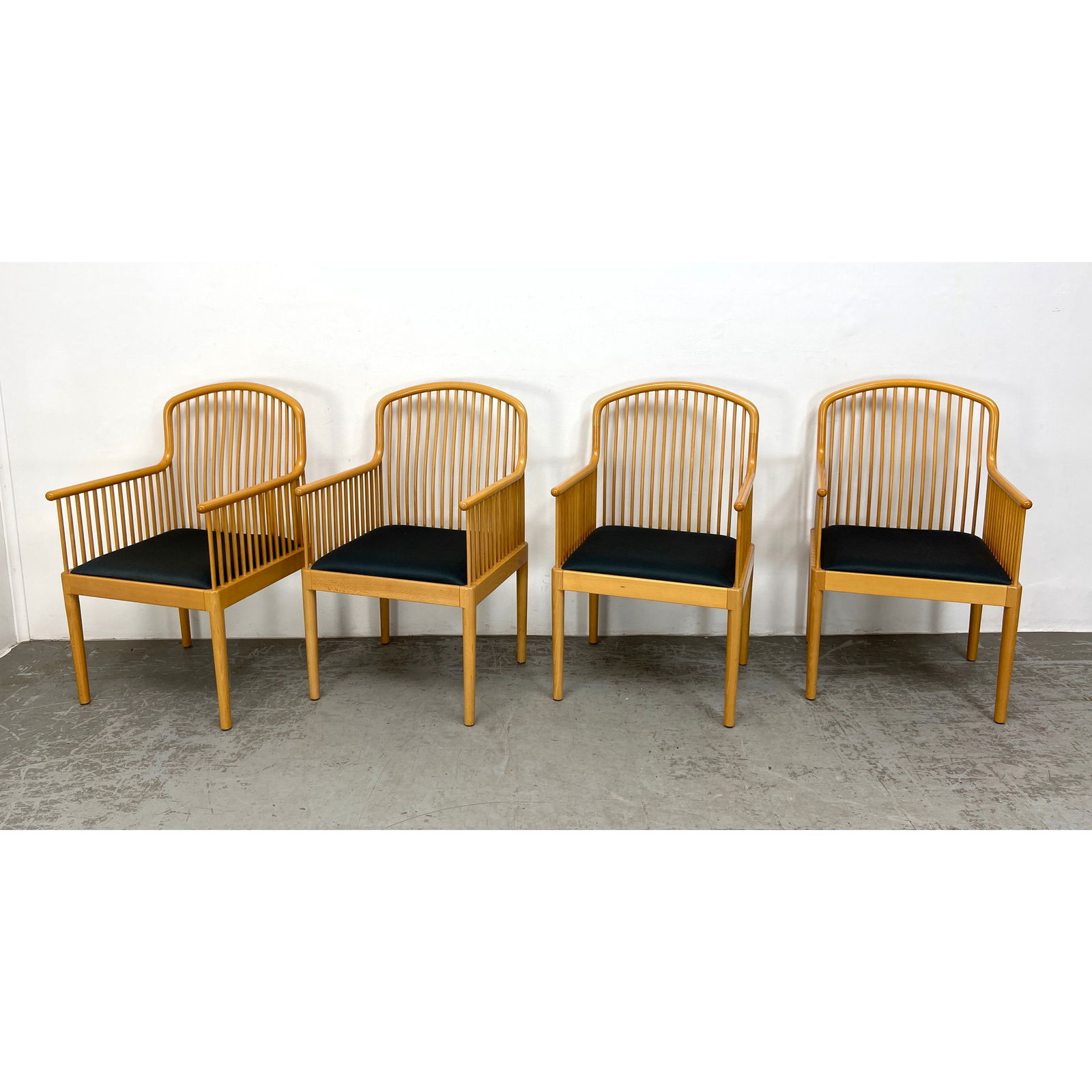 Set 4 STENDIG "Andover" Arm Dining Chair Spindle Backs and Sides. Label. rs. (1 of 12)