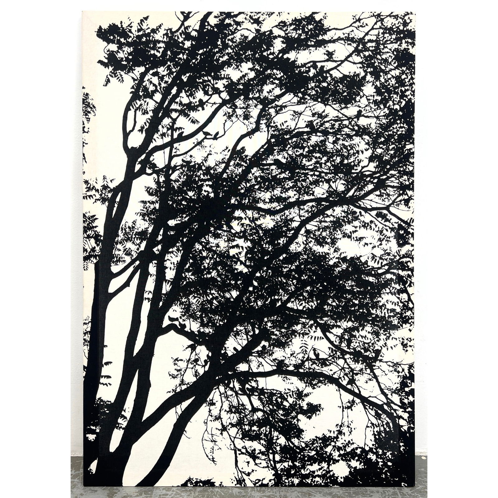 MARAMEKKO Maija Isola "Tuuli" Naturalist forest Print on Fabric. Black and white.: MARAMEKKO Maija Isola "Tuuli" Naturalist forest Print on Fabric. Black and white. Dimensions: Height: 54 inches, Width: 38 inches. --- - We offer curbside delivery for most items to NYC, Manhattan, Cl