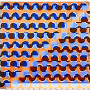 TIM RAY FISHER Modernist Painting. Framed Blue Dots against Orange Ground. Signed.