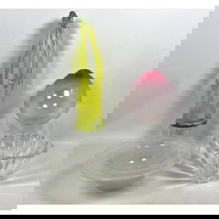 4pcs Mid Century Modern Art Glass. Rosenthal, Artist Signed, etc.: 4pcs Mid Century Modern Art Glass. Rosenthal, Artist Signed, etc. Dimensions: Height: 19 inches, Width: 5 inches, Depth: 5 inches. --- US Packing and Shipping charge: In house shipping available. Will
