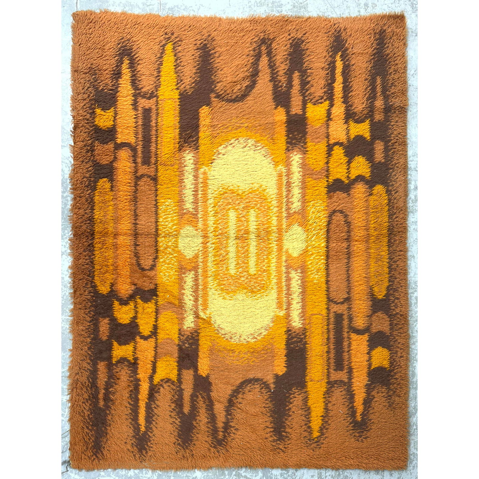 Modernist Shag Rug Tapestry #1. Amber, Gold Brown Palette (1 of 9)