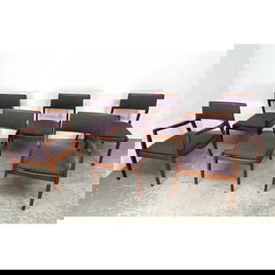 Set 6 JENS RISOM Playboy Dining Chairs. 2 Arm, 4 Side Chairs.: Set 6 JENS RISOM Playboy Dining Chairs. 2 Arm, 4 Side Chairs. Dimensions: Height: 32 inches, Width: 19.5 inches, Depth: 19 inches. - Seat Height: 17 inches --- - We offer curbside delivery for most it