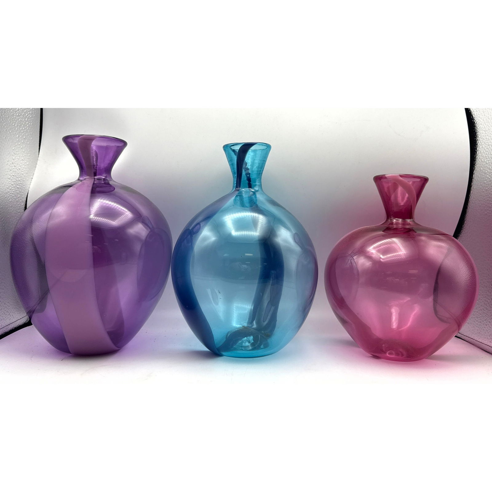 3pcs Glassboss Art Glass Vases. Hand Blown Glass. (1 of 11)