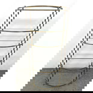 Decorator Bowed Front Shelf Etagere Display.: Decorator Bowed Front Shelf Etagere Display. Dimensions: Height: 77 inches, Width: 41 inches, Depth: 21 inches. --- - We offer curbside delivery for most items to NYC, Manhattan, Close Brooklyn, Hobok