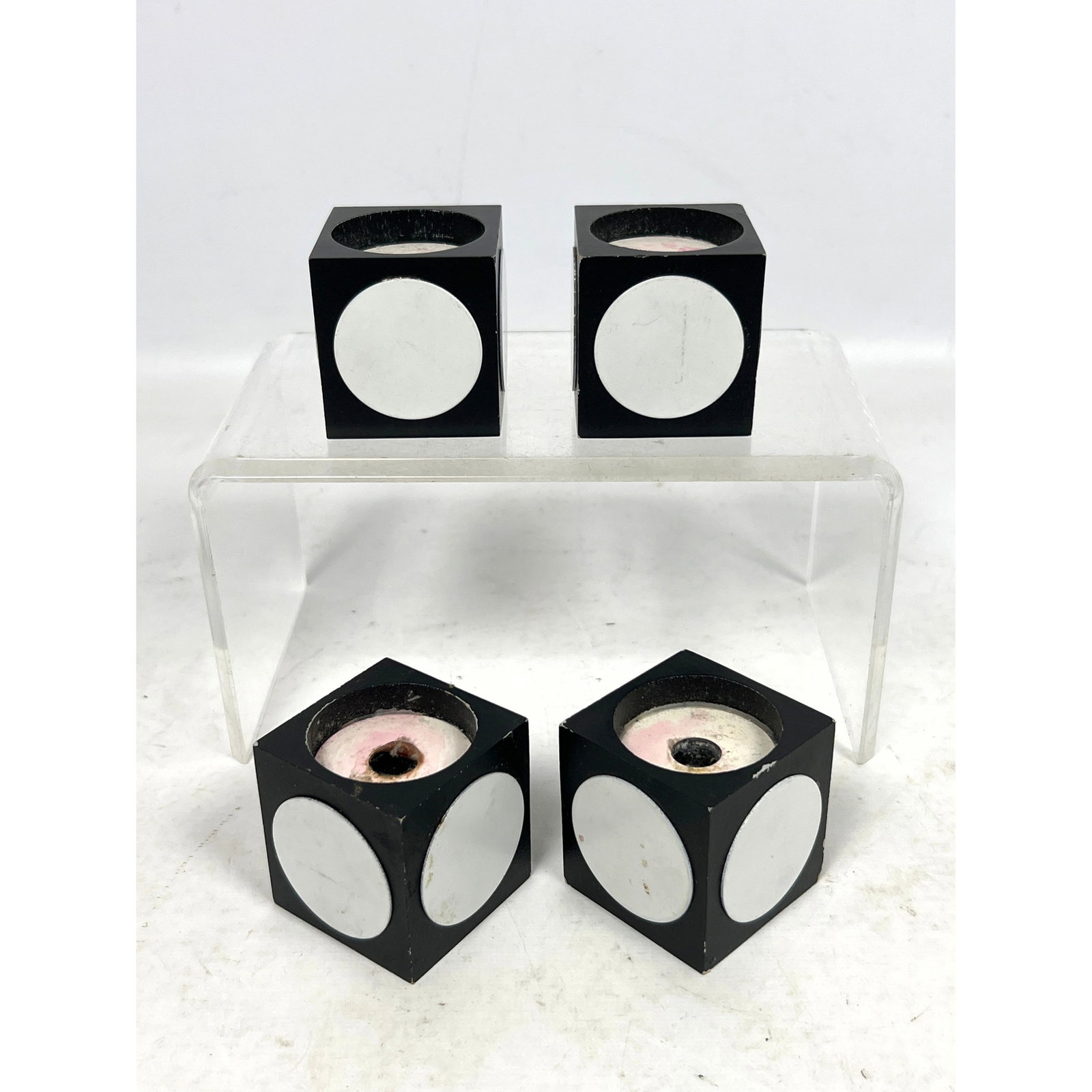 Set 4 Murmann high society series candle holders Denmark: Set 4 Murmann high society series candle holders Denmark Dimensions: Height: 2 inches, Width: 2 inches. --- US Packing and Shipping charge: $35 Plus required insurance at a rate of $2 per hundred. - W