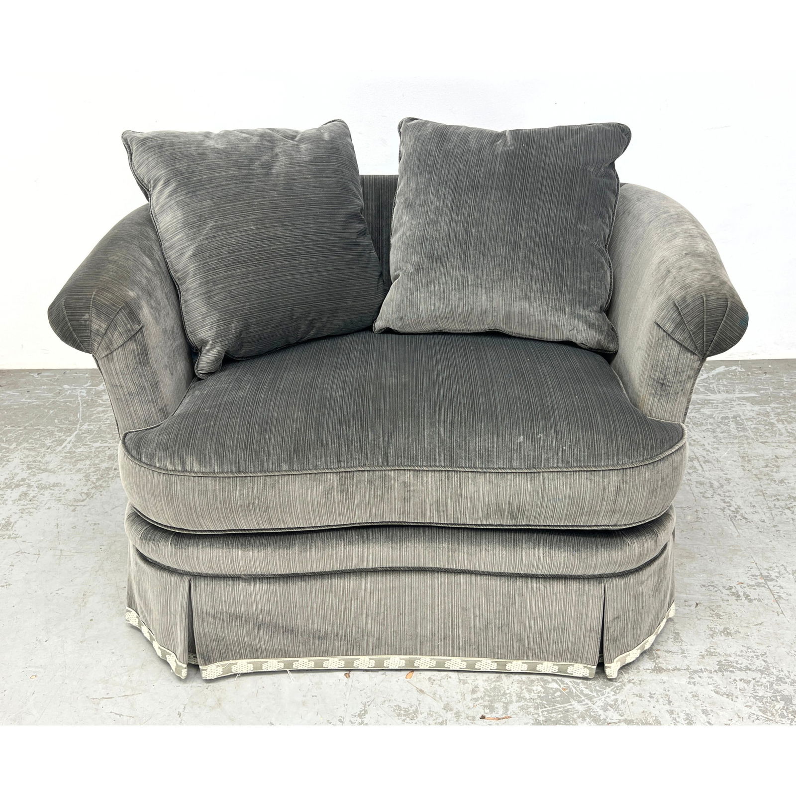 Taylor King Fully Upholstered Swivel Lounge Chair Love Seat. (1 of 11)
